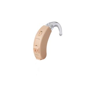 Image of HHE-33 hearing device. Compact, volume control, slide on/off/telephone setting, tone controls.